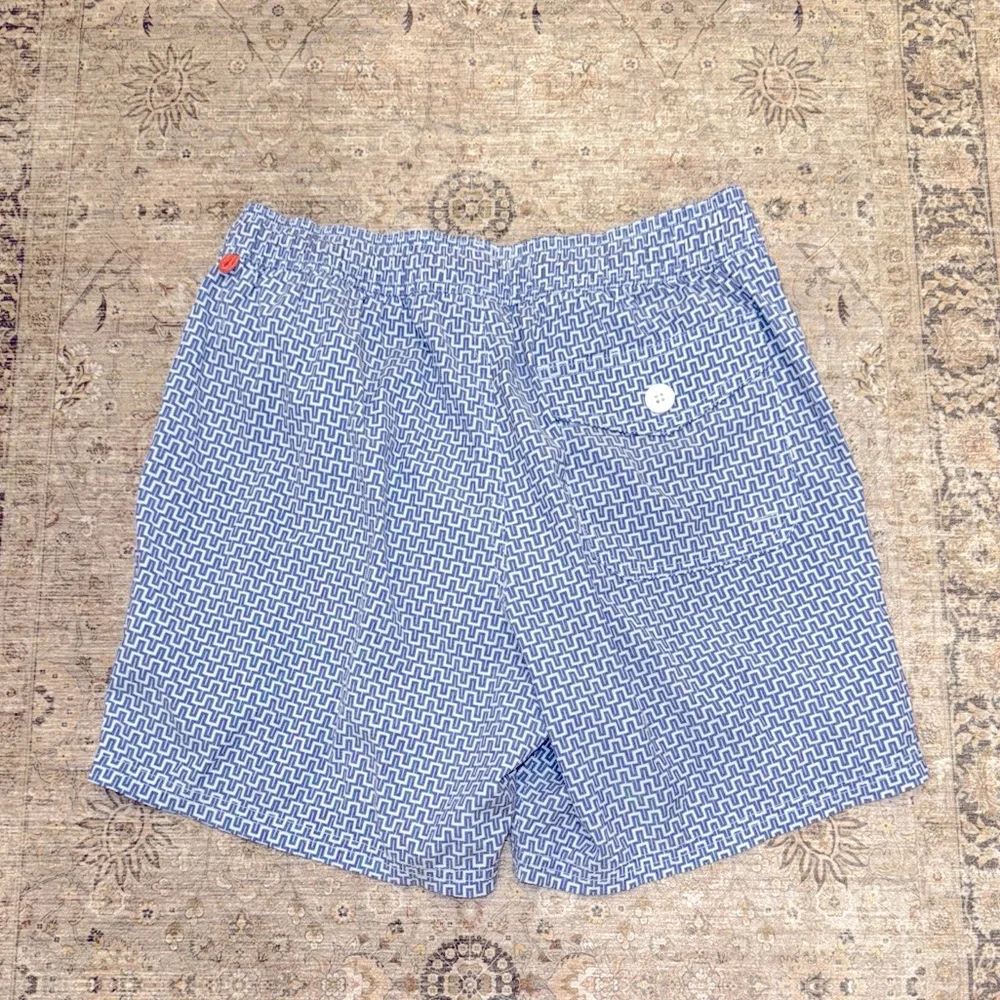 J.CREW Flax Swimwear 6”printed swim trunk Sz Small